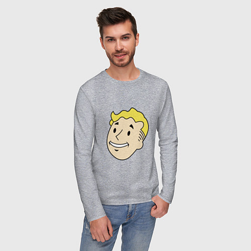 Мужской лонгслив Vault boy head / Меланж – фото 3