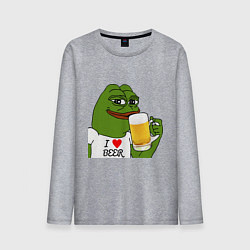 Лонгслив хлопковый мужской Drink Pepe, цвет: меланж