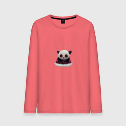 Лонгслив хлопковый мужской Понурый панда, цвет: коралловый