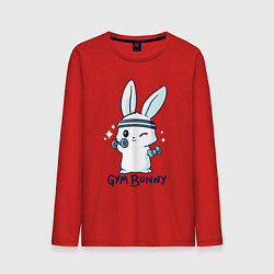 Лонгслив хлопковый мужской Gym bunny, цвет: красный