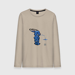 Лонгслив хлопковый мужской Я вам покажу год Водяного Кролика, цвет: миндальный