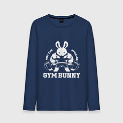 Лонгслив хлопковый мужской Gym bunny powerlifting, цвет: тёмно-синий