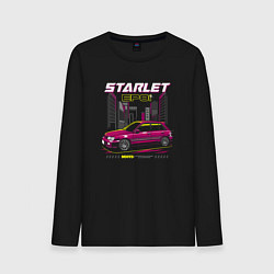 Лонгслив хлопковый мужской Toyota Starlet ep81, цвет: черный