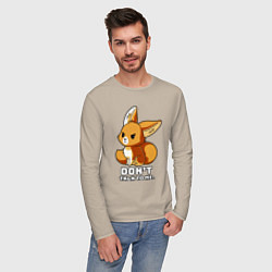 Лонгслив хлопковый мужской Offended fox, цвет: миндальный — фото 2