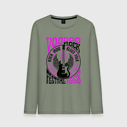 Лонгслив хлопковый мужской Гитара с крыльями voodoo rock, цвет: авокадо