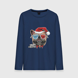 Мужской лонгслив Pug christmas