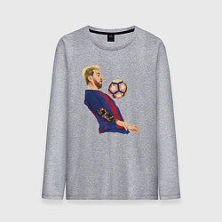 Лонгслив хлопковый мужской Messi Barcelona, цвет: меланж