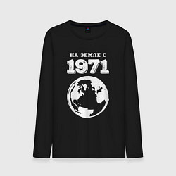 Лонгслив хлопковый мужской На Земле с 1971 с краской на темном, цвет: черный
