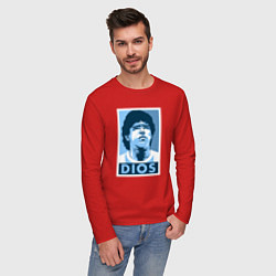 Лонгслив хлопковый мужской Dios Maradona, цвет: красный — фото 2