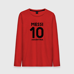 Лонгслив хлопковый мужской Месси Аргентина автограф, цвет: красный