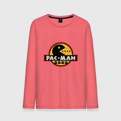 Лонгслив хлопковый мужской Pac-man game, цвет: коралловый