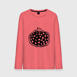 Лонгслив хлопковый мужской Гранат в разрезе скетч, цвет: коралловый