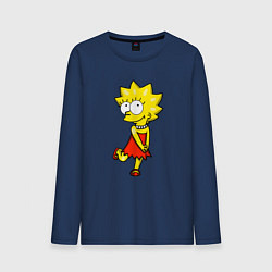 Лонгслив хлопковый мужской Красивая Лиза, цвет: тёмно-синий