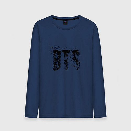 Мужской лонгслив BTS logo / Тёмно-синий – фото 1