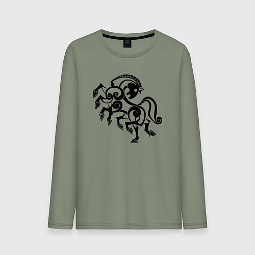 Мужской лонгслив Слейпнир конь бога Одина / Авокадо – фото 1