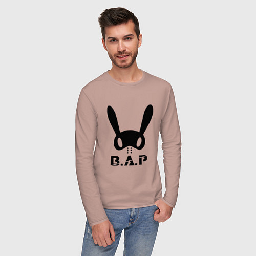 Мужской лонгслив B A P big logo / Пыльно-розовый – фото 3