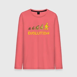 Лонгслив хлопковый мужской Эволюция Гомера, цвет: коралловый