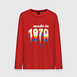 Лонгслив хлопковый мужской Made in 1970 liquid art, цвет: красный