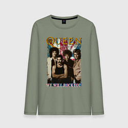 Лонгслив хлопковый мужской Queen винтаж, цвет: авокадо
