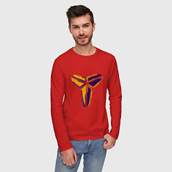 Лонгслив хлопковый мужской Kobe logo, цвет: красный — фото 2