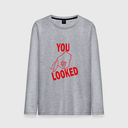 Лонгслив хлопковый мужской You looked, цвет: меланж