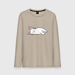 Мужской лонгслив Lazy white cat