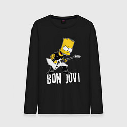 Мужской лонгслив Bon Jovi Барт Симпсон рокер