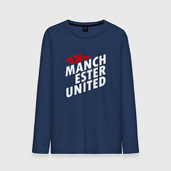 Лонгслив хлопковый мужской Манчестер Юнайтед дьявол, цвет: тёмно-синий