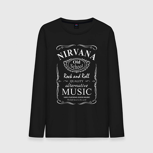 Мужской лонгслив Nirvana в стиле Jack Daniels / Черный – фото 1