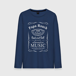 Лонгслив хлопковый мужской Papa Roach в стиле Jack Daniels, цвет: тёмно-синий