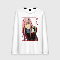 Лонгслив хлопковый мужской Zero Two anime girl, цвет: белый