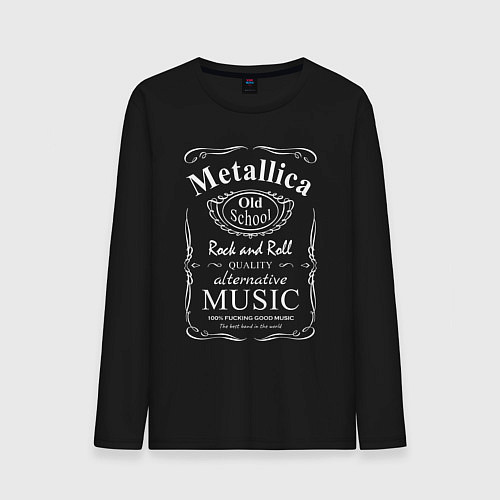 Мужской лонгслив Metallica в стиле Jack Daniels / Черный – фото 1