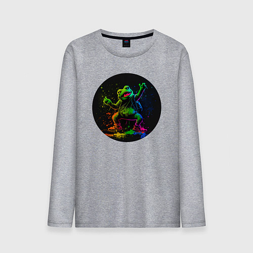 Мужской лонгслив Лягушонок Пепе граффити / Меланж – фото 1