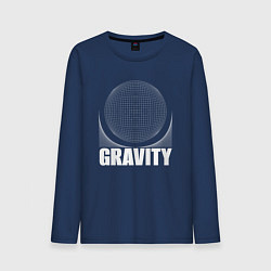 Лонгслив хлопковый мужской Gravity надпись и шар, цвет: тёмно-синий
