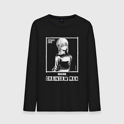 Лонгслив хлопковый мужской Человек бензопила Макима, цвет: черный