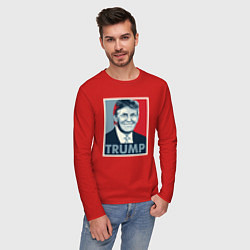 Лонгслив хлопковый мужской Trump, цвет: красный — фото 2