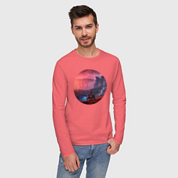 Лонгслив хлопковый мужской Horizon Элой, цвет: коралловый — фото 2