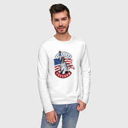 Лонгслив хлопковый мужской American freedom, цвет: белый — фото 2