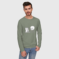 Лонгслив хлопковый мужской Мемный программист, цвет: авокадо — фото 2