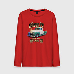 Лонгслив хлопковый мужской Классический пикап Chevrolet Thriftmaster, цвет: красный
