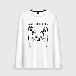 Лонгслив хлопковый мужской Architects - rock cat, цвет: белый