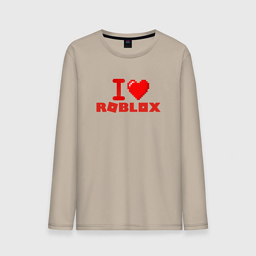 Мужской лонгслив I love Roblox / Миндальный – фото 1