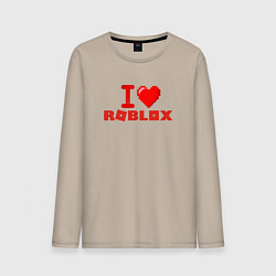 Лонгслив хлопковый мужской I love Roblox, цвет: миндальный