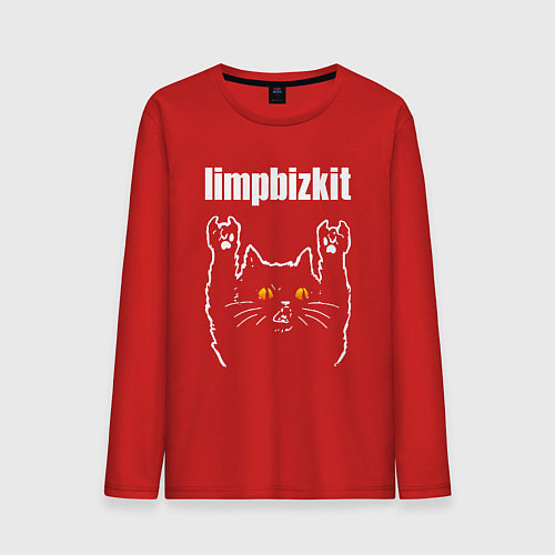 Мужской лонгслив Limp Bizkit rock cat / Красный – фото 1