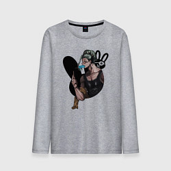 Лонгслив хлопковый мужской Buddha with ice cream, цвет: меланж