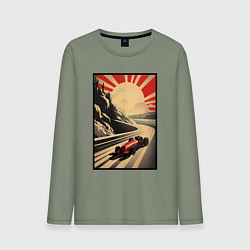 Лонгслив хлопковый мужской Формула 50x: Болид, цвет: авокадо