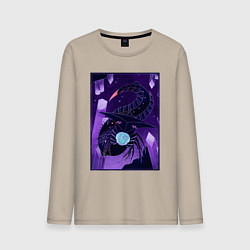 Лонгслив хлопковый мужской Subnautica подводный монстр, цвет: миндальный