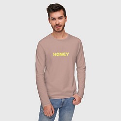 Лонгслив хлопковый мужской Honey, цвет: пыльно-розовый — фото 2