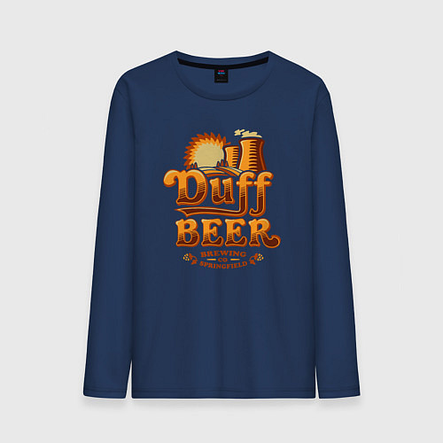 Мужской лонгслив Duff beer brewing / Тёмно-синий – фото 1