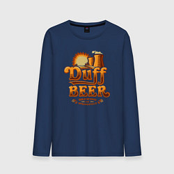 Лонгслив хлопковый мужской Duff beer brewing, цвет: тёмно-синий